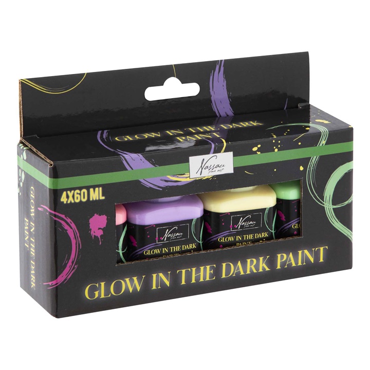Sada akrylových barev Glow in the Dark Nassau 4 x 60 ml