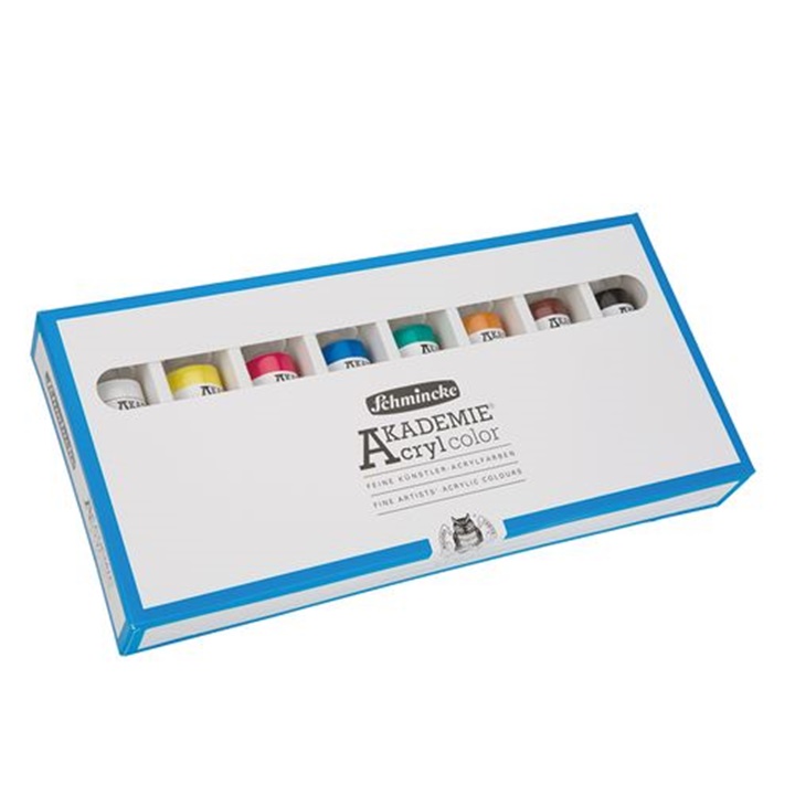 Sada akrylových barev v tubách Schmincke AKADEMIE 8 x 60 ml