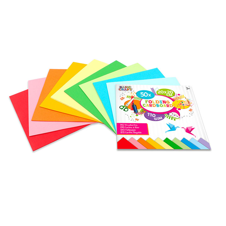 Sada barevných papírů 50 ks / různé velikosti | 20 x 20 cm barevný papír pro děti