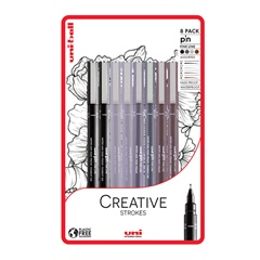 Sada fixů UNI PIN fineliner Creative Strokes 8 ks