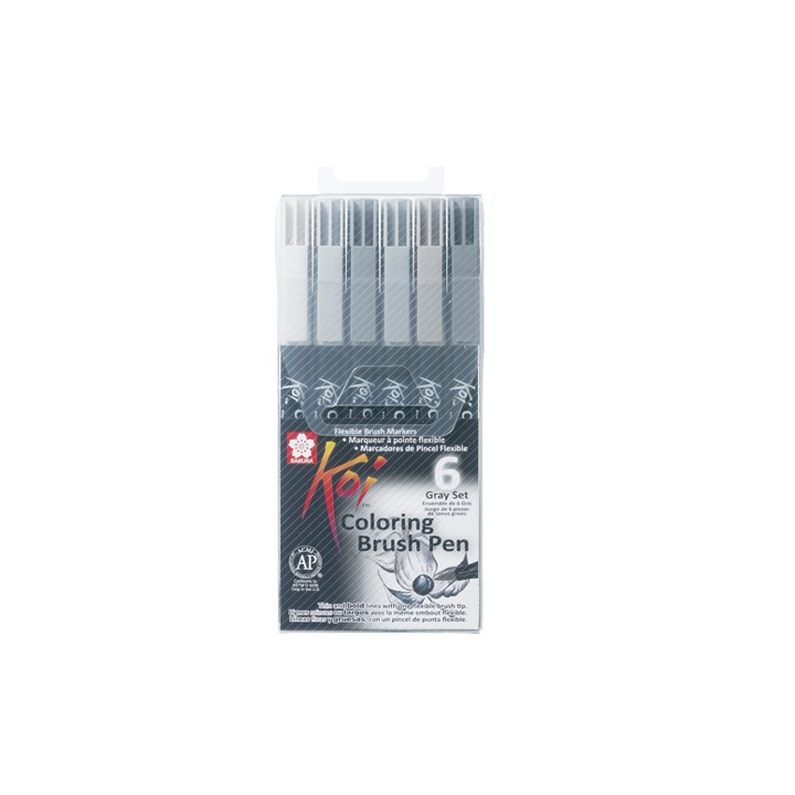 Sakura Koi Coloring Brush Pen fixy / sada 6 ks štětcekový fixy Sakura Koi