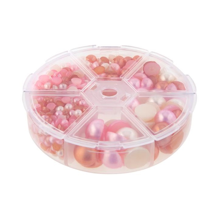 Set plastových perliček | perlovorůžové