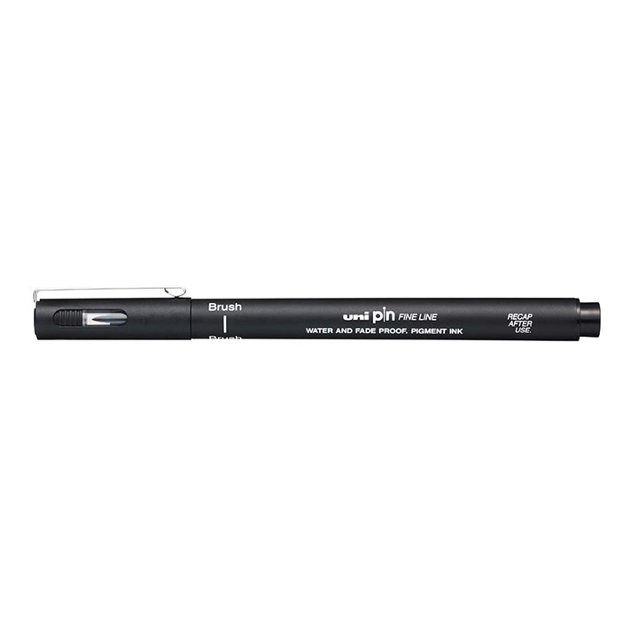 Štětcový popisovač UNI PIN | dark grey technické pero