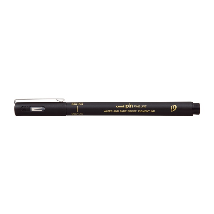 Štětcový popisovač UNI PIN černý | extra tenký technické pero