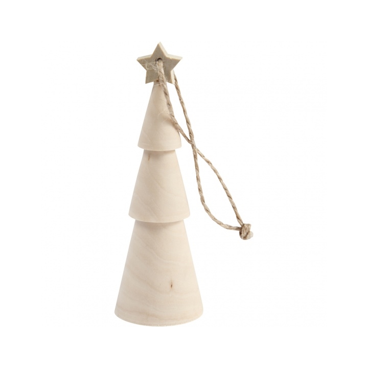 Stromeček s hvězdou - vánoční ozdoba dřevěný výrobek k dotvoření