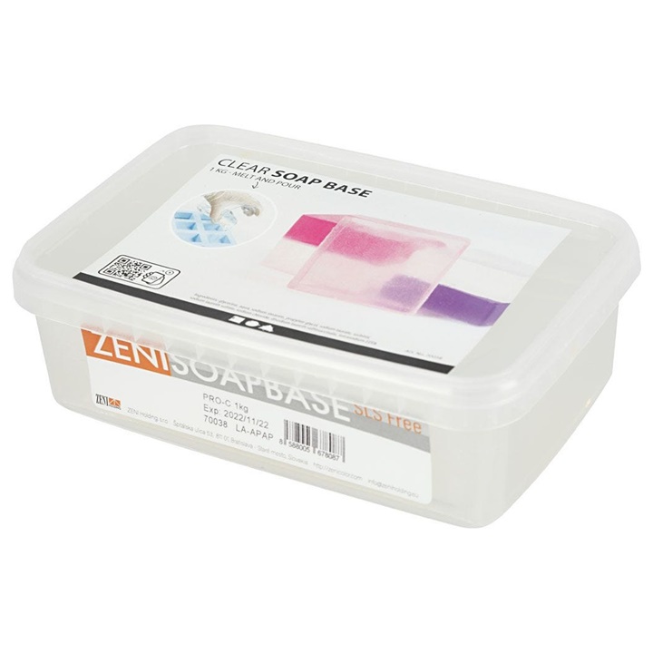 Transparentní mýdlová báze - 1 kg glycerolová hmota na výrobu mýdla