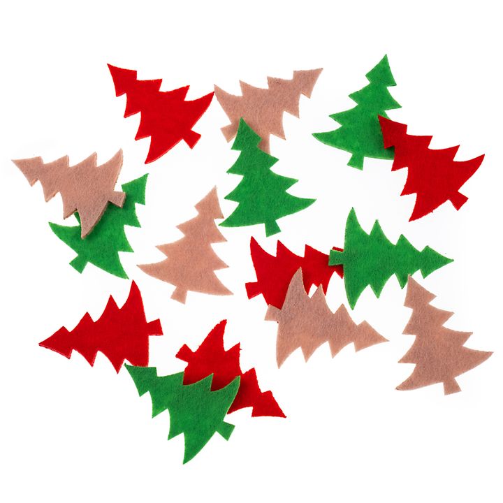 Levně Vánoční nálepky z filcu | stromek 15 ks (vánoční dekorace)