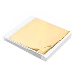 Zlato metalické plátkové zlato ke zlacení 14 x 13 cm 100 listů